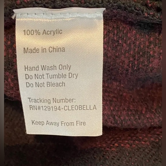 Cleobella Revolve Sevigny Poncho Capelet Wine Burgundy Black Cape Tassels O/S - Picture 3 of 3